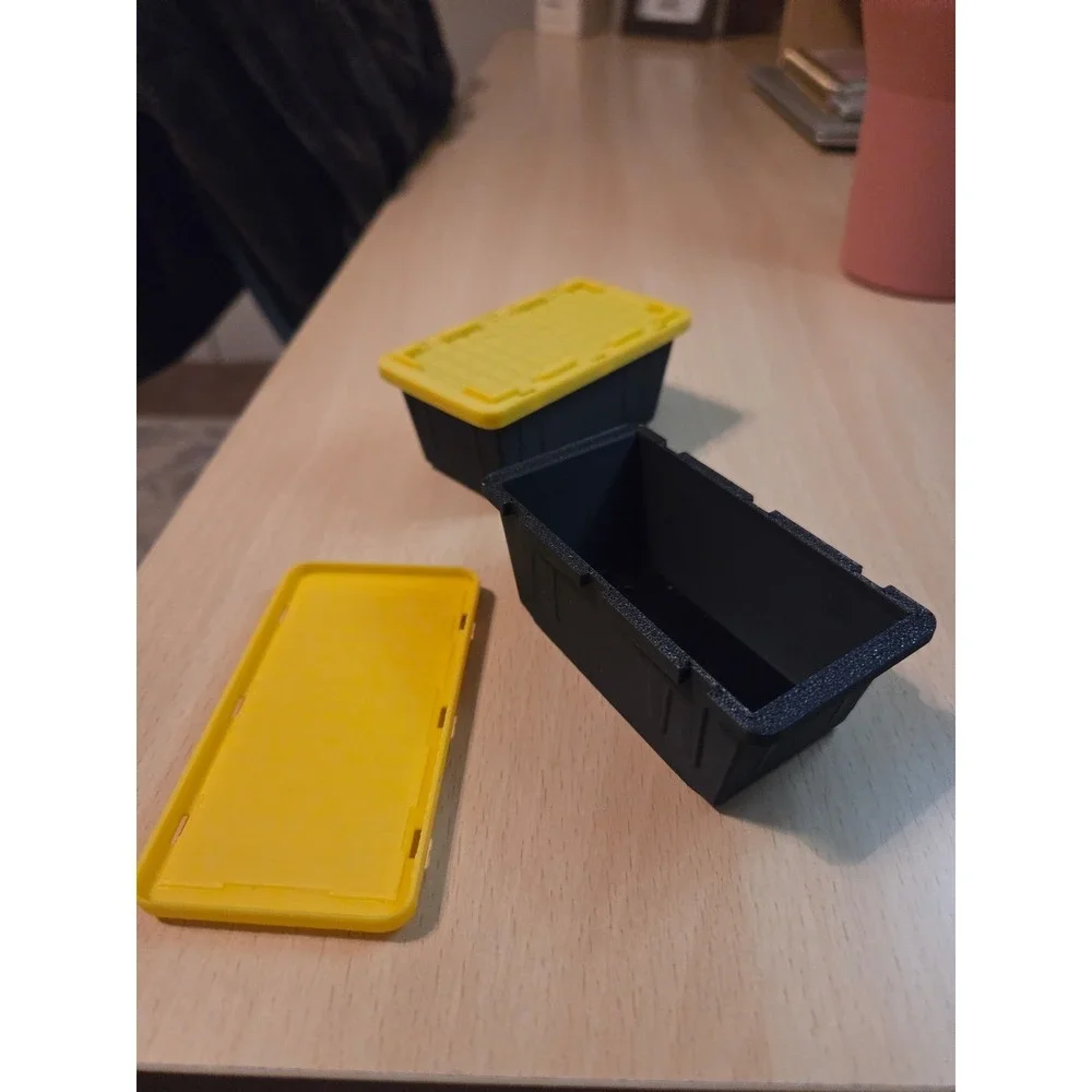 Miniature Storage Totes Set of 2 Black and Yellow Small Organizers